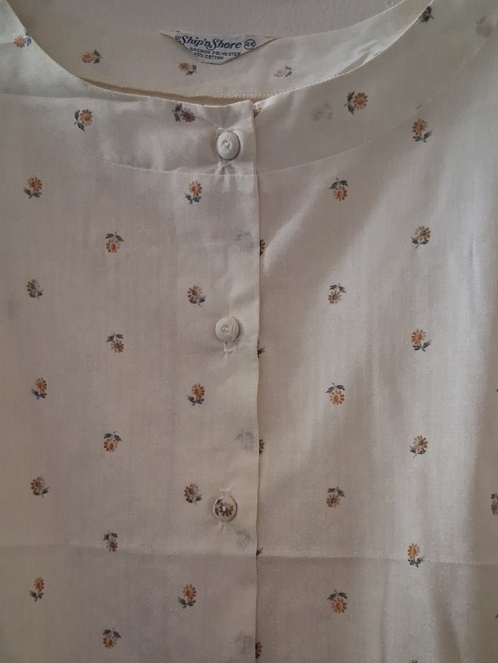 Vintage Ship 'N Shore Floral Button Down Blouse Size 44 Or XL Boxy Cottage - Picture 2 of 7